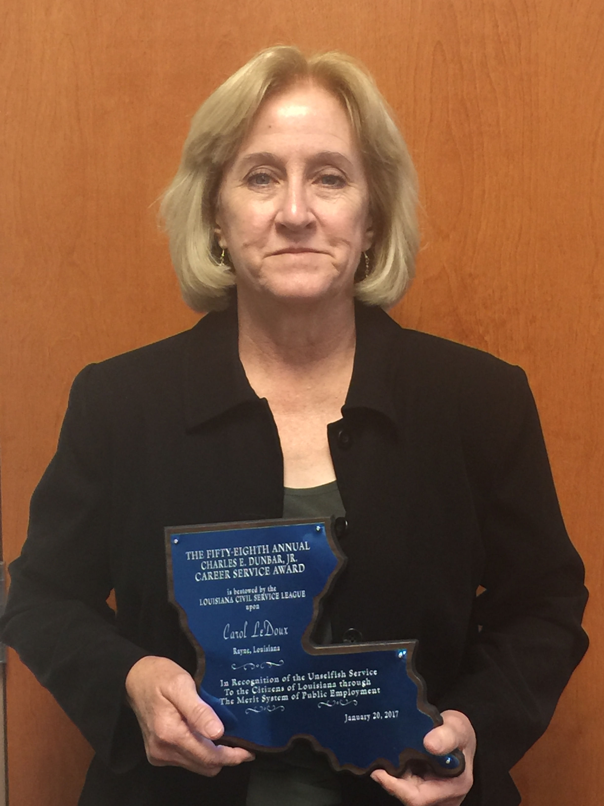Carol LeDoux receives civil service award 